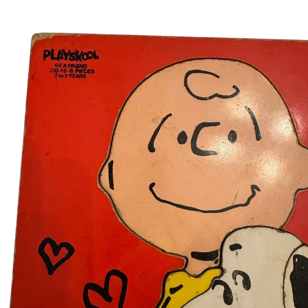 Playskool Charlie Brown Snoopy Valentine Wooden Puzzle‎ 230-10 8 Pieces Peanuts